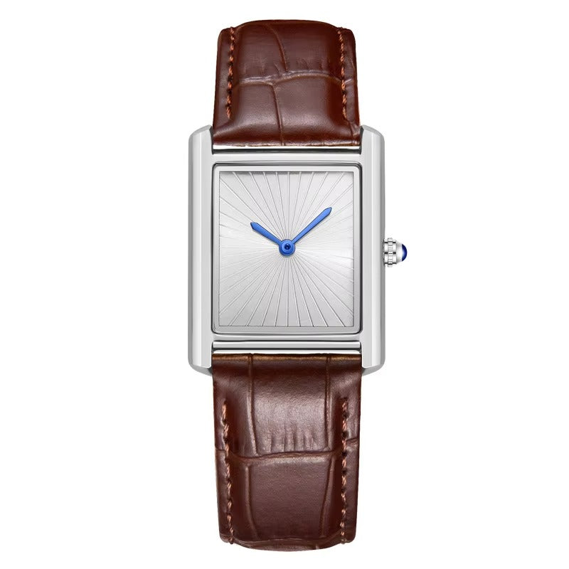 Schlichte Vintage Leder Armbanduhr "Quarzo impermeabile no.5265“