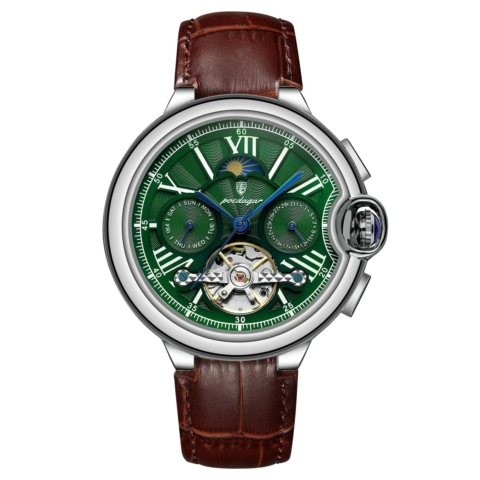 Automatik Edelstahl/Leder Armbanduhr "Meccanico Militare no.5214" - PITANI