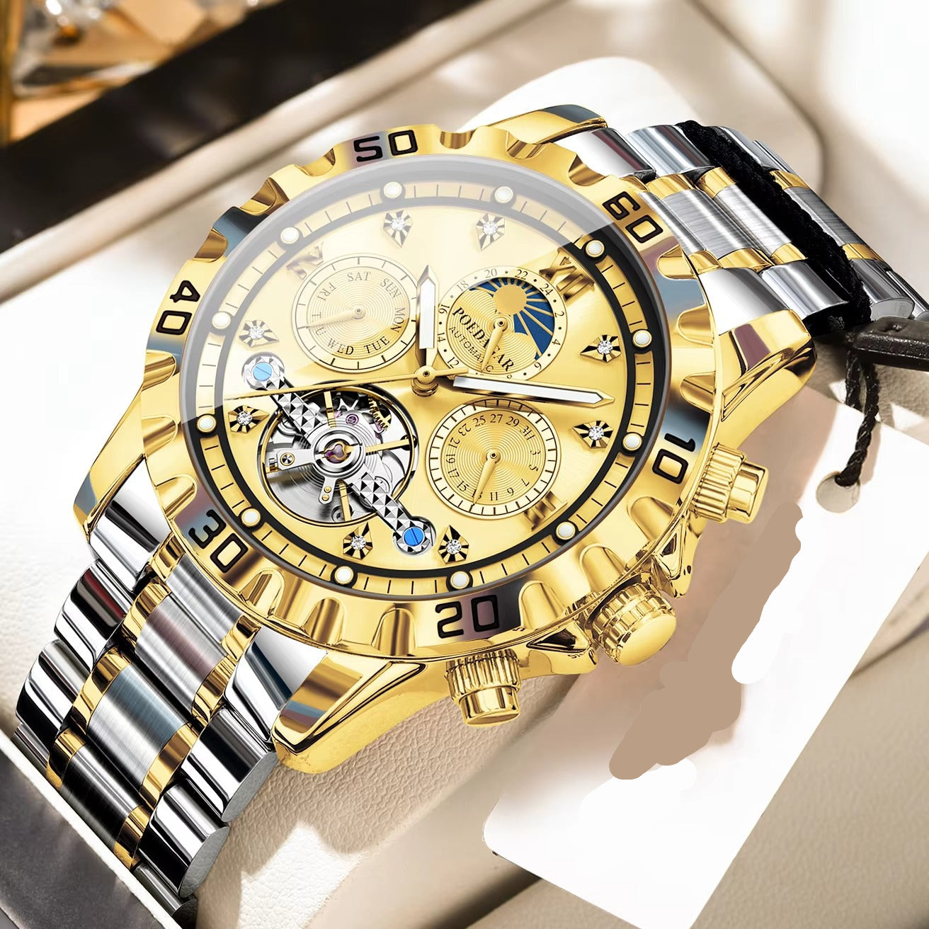 Edelstahl Automatik Armbanduhr "Data Settimana Meccanica no.5268“ - PITANI