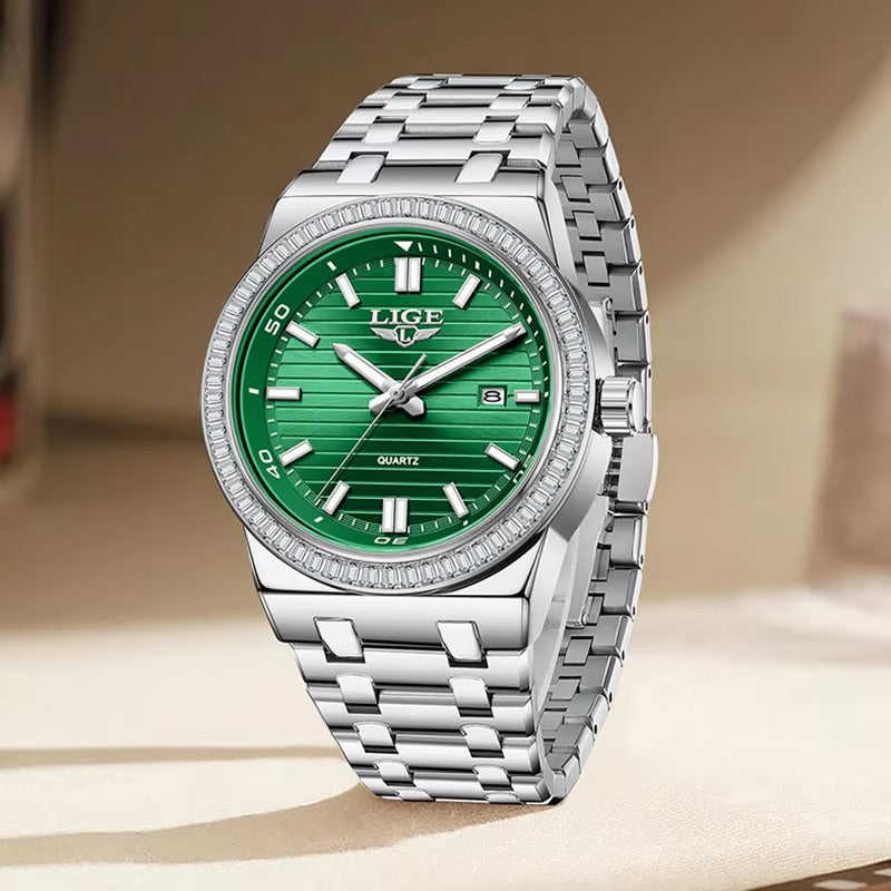 Elegante Edelstahl Armbanduhr mit Glitzer Lünette "Elegante no.3226“ - PITANI