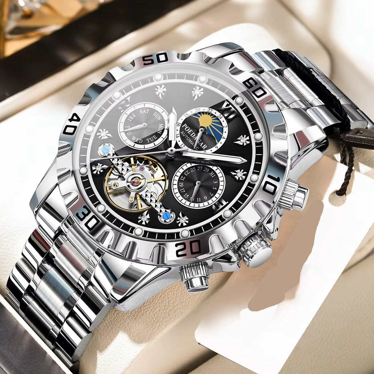 Edelstahl Automatik Armbanduhr "Data Settimana Meccanica no.5268“ - PITANI