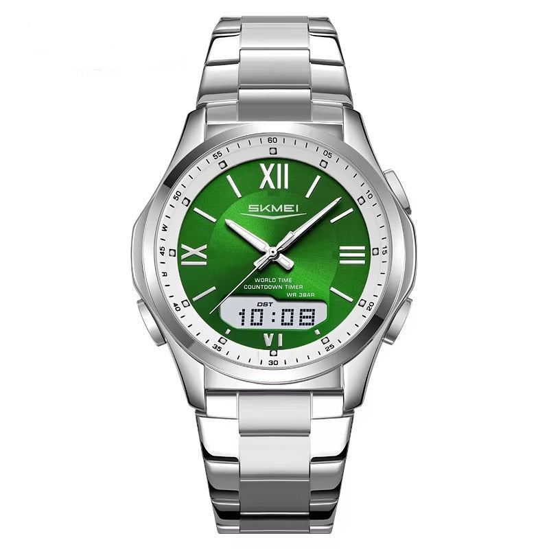 Runde elegante Edelstahl Armbanduhr "Analogico-Digitale no.5263“ - PITANI