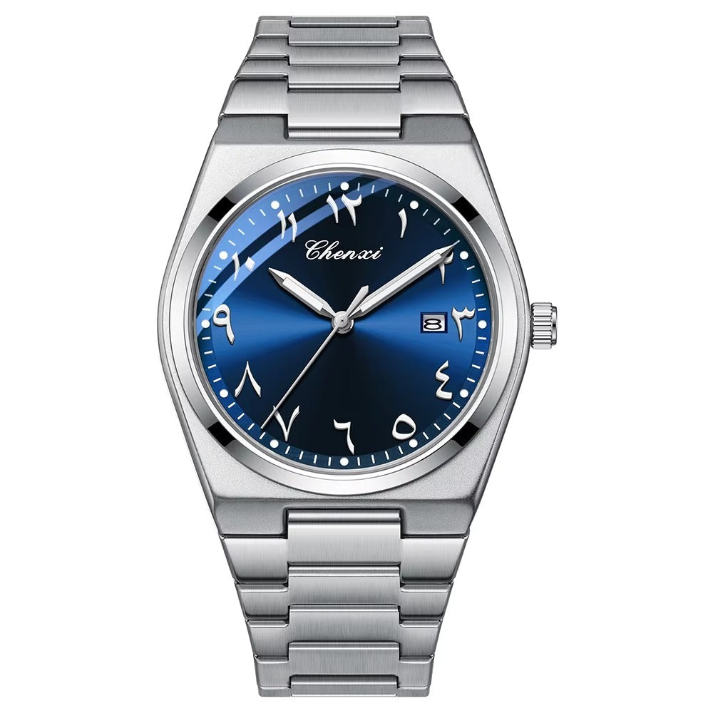 Edelstahl Armbanduhr mit arabischen Zahlen "Orologi luminosi da uomo no.4170" - PITANI