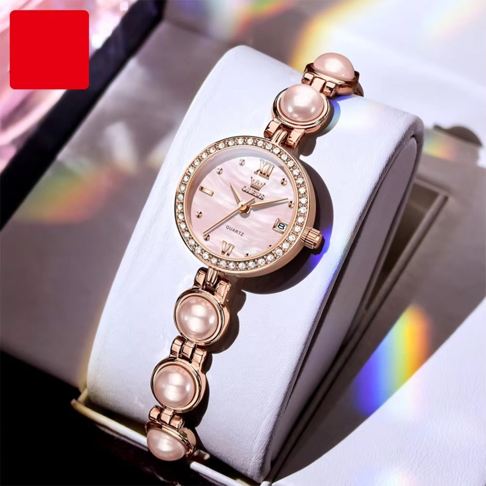 Perlen Glitzer Edelstahl Armbanduhr "Nuova Perla belle no.3220" - PITANI