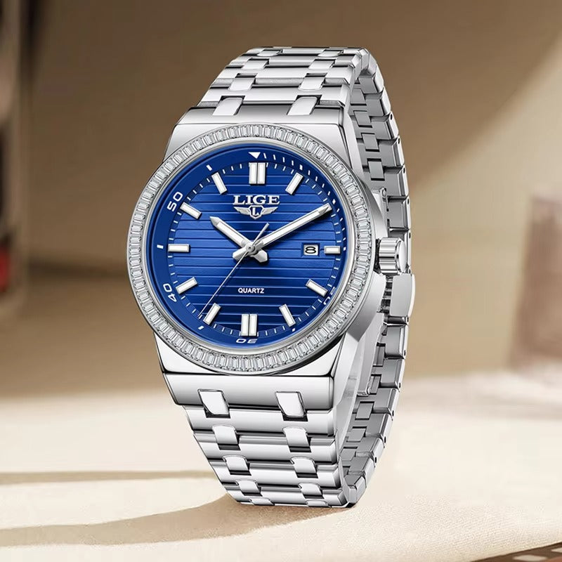 Elegante Edelstahl Armbanduhr mit Glitzer Lünette "Elegante no.3226“ - PITANI