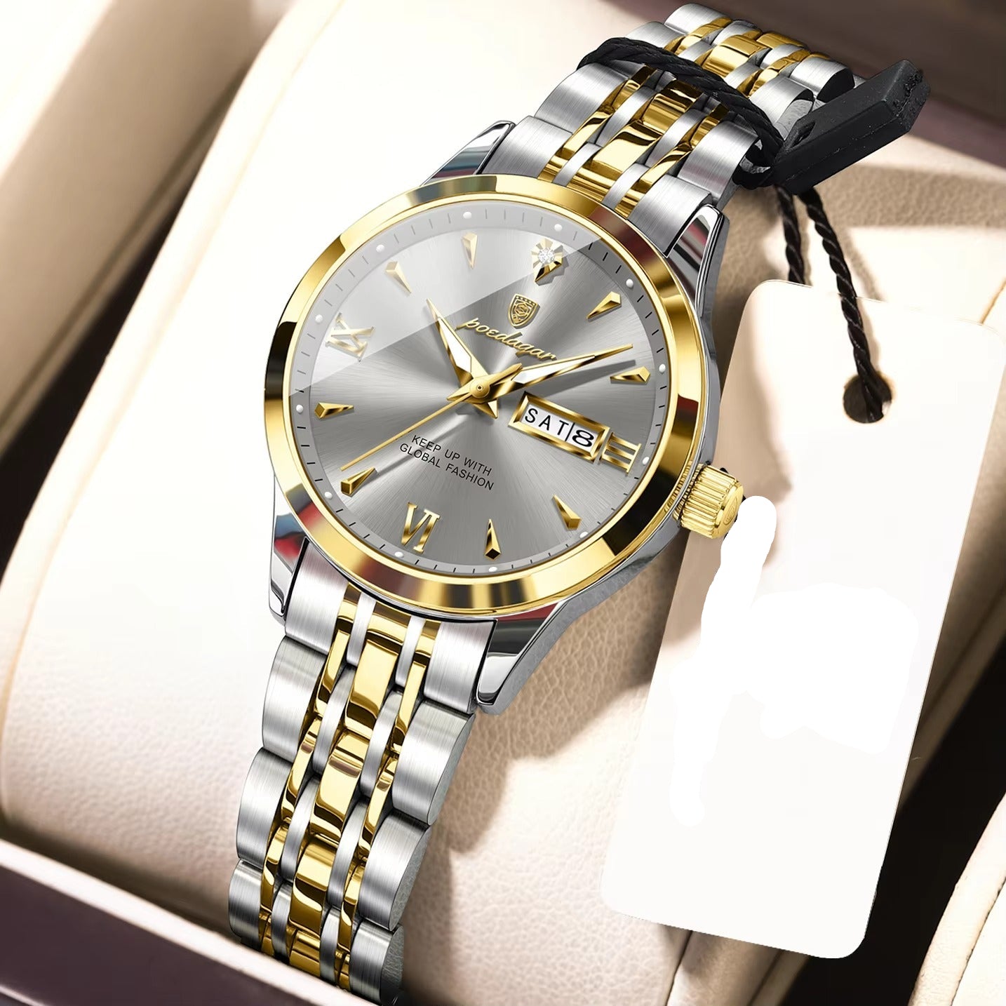 Elegante Edelstahl Armbanduhr "Visualizzazione di data e giorno no.3263“ - PITANI