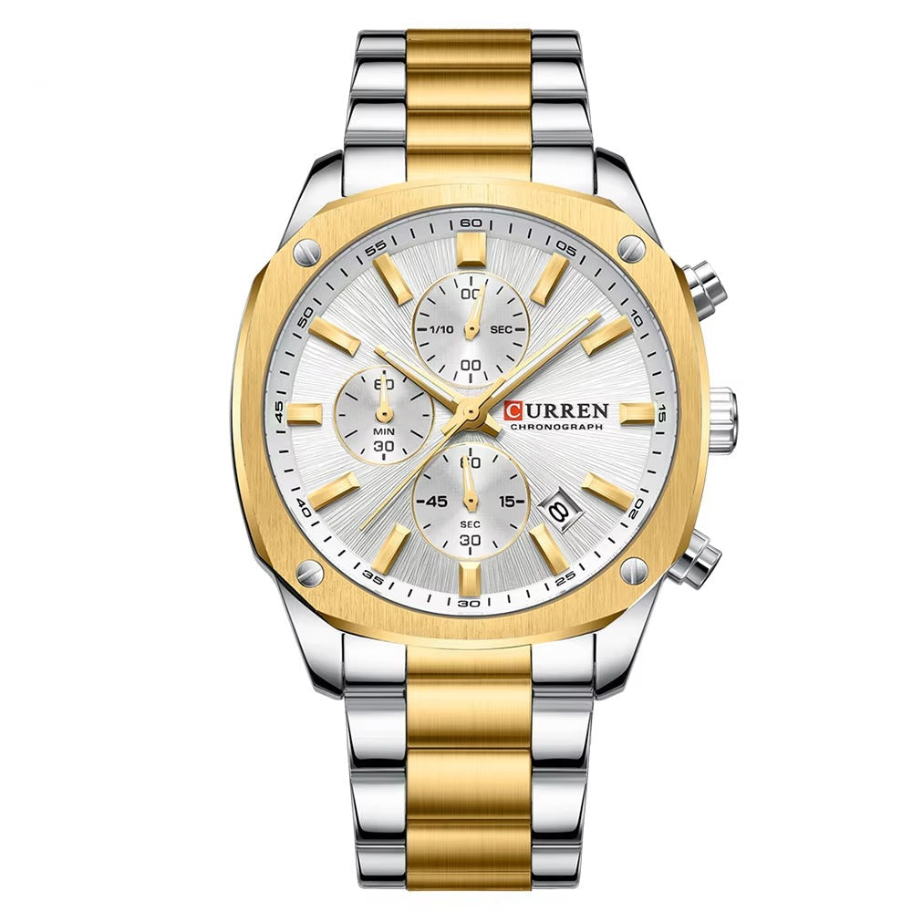 Klassisch moderne Edelstahl Armbanduhr "Cronografo luminoso no.5221“ - PITANI