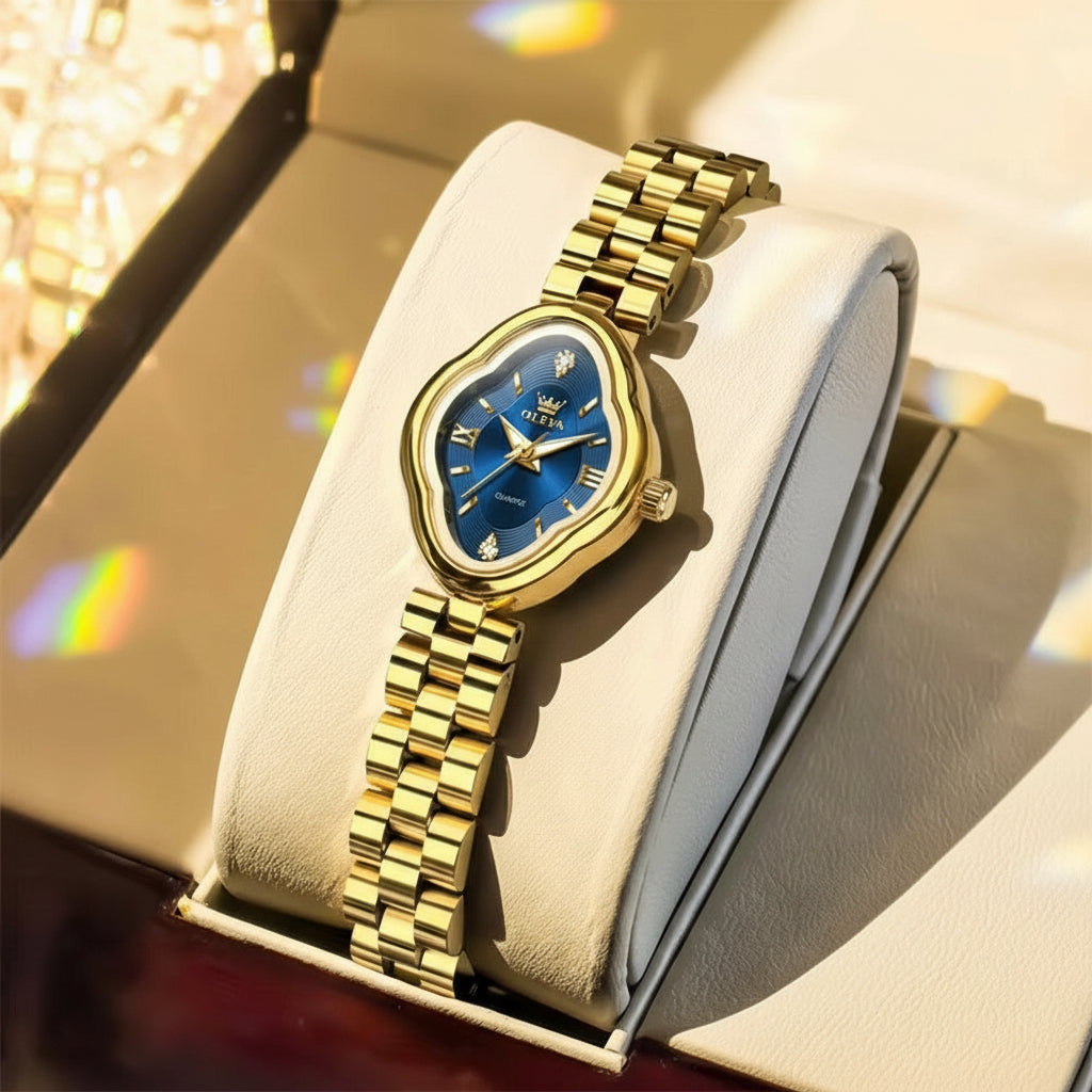 Sanft abgerundete polygonale Edelstahl Armbanduhr in Kissengehäuse Form "Acciaio solido no.3221" - PITANI