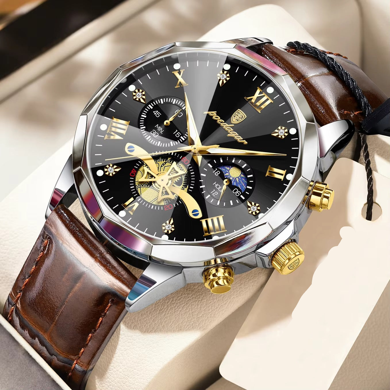 Edelstahl Leder Armbanduhr "Impermeabile Luminoso no.5277“ - PITANI