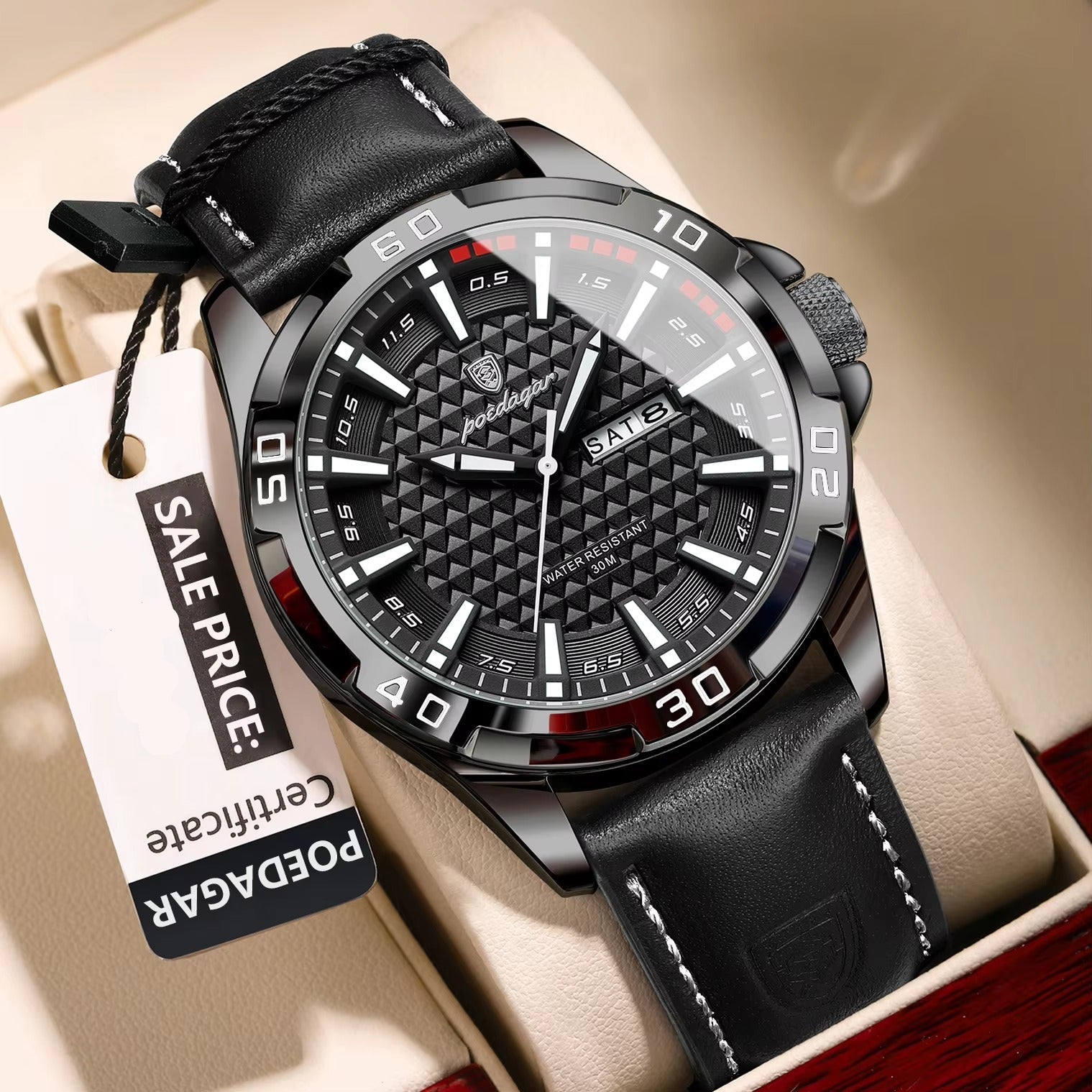 Leder Armbanduhr mit elegantem Ziffernblatt "Orologio Da Polso Da Uomo no.4161" - PITANI