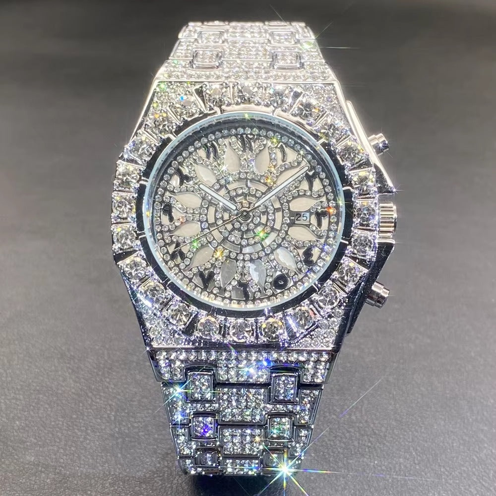 Edelstahl Glitzer Armbanduhr mit Arabischen Zahlen "Diamanti Moda no.5256“ - PITANI
