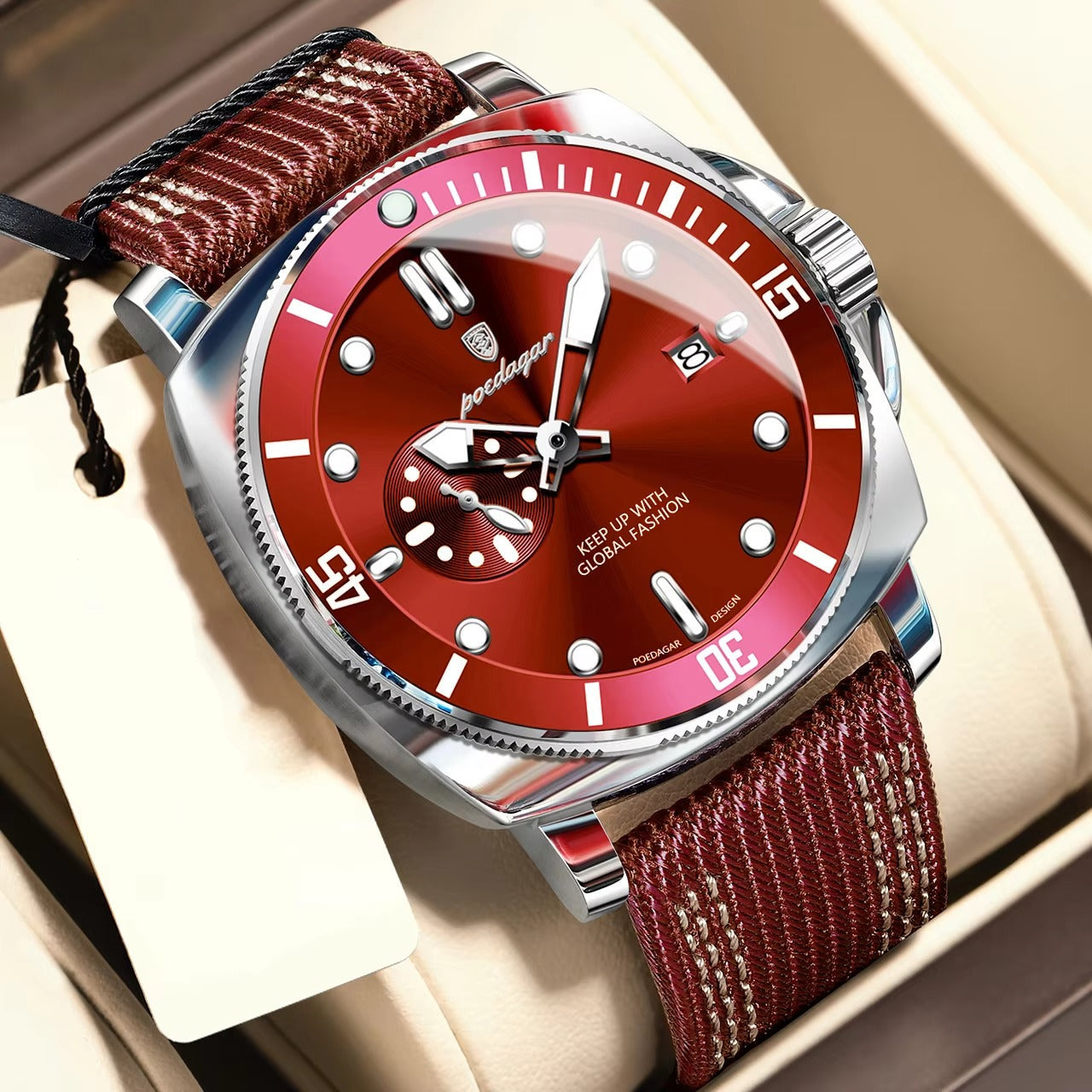 Elegante Nylon Leder Armbanduhr "Pelle di nylon no.5244“ - PITANI