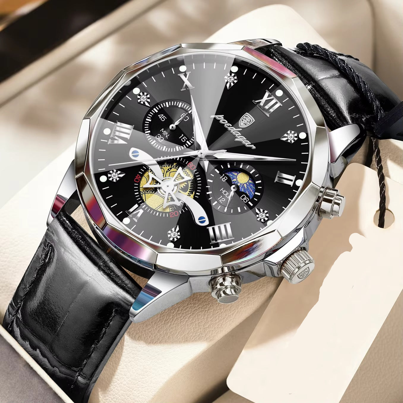 Edelstahl Leder Armbanduhr "Impermeabile Luminoso no.5277“ - PITANI