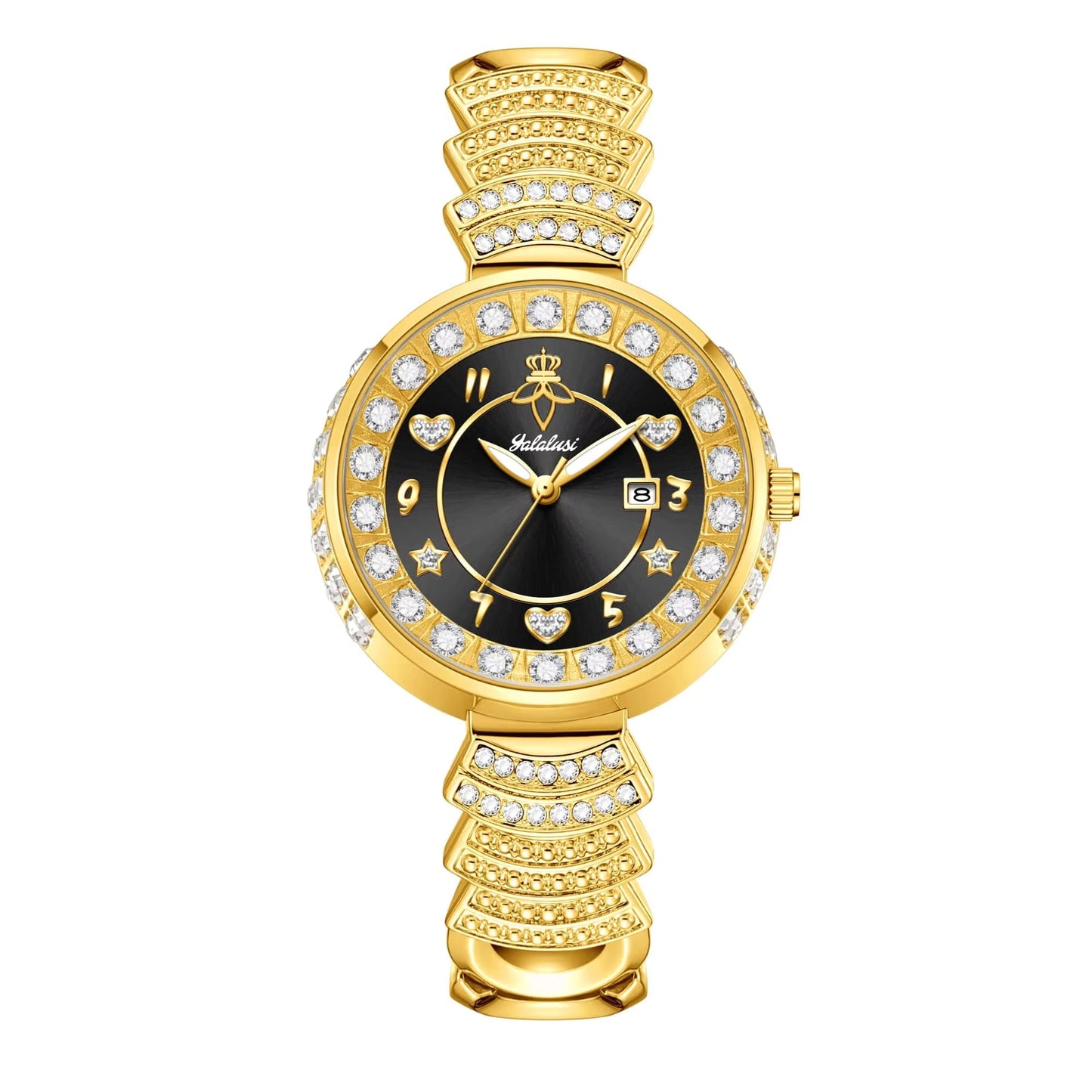 Funkelnde Edelstahl Glitzer Armbanduhr "Panno lucidante no.3206" - PITANI