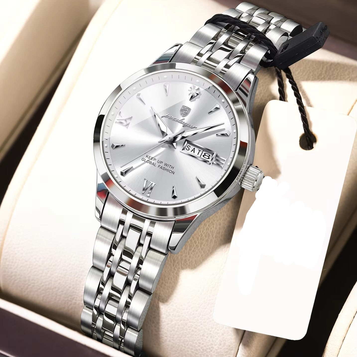 Elegante Edelstahl Armbanduhr "Visualizzazione di data e giorno no.3263“ - PITANI