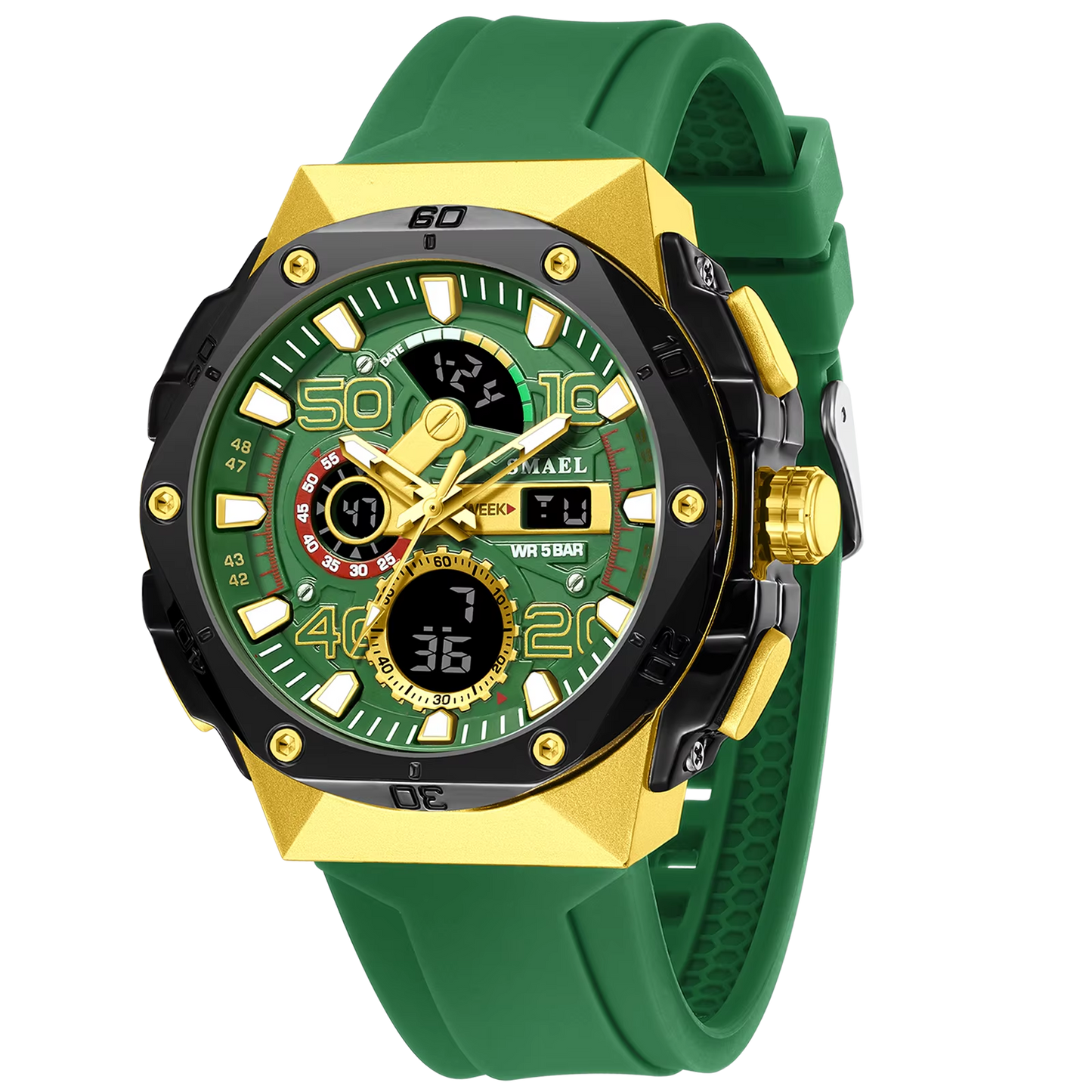 Silikon Armbanduhr in leuchtenden Farben mit digitaler Anzeige "Modalità d'affari no.5185" - PITANI