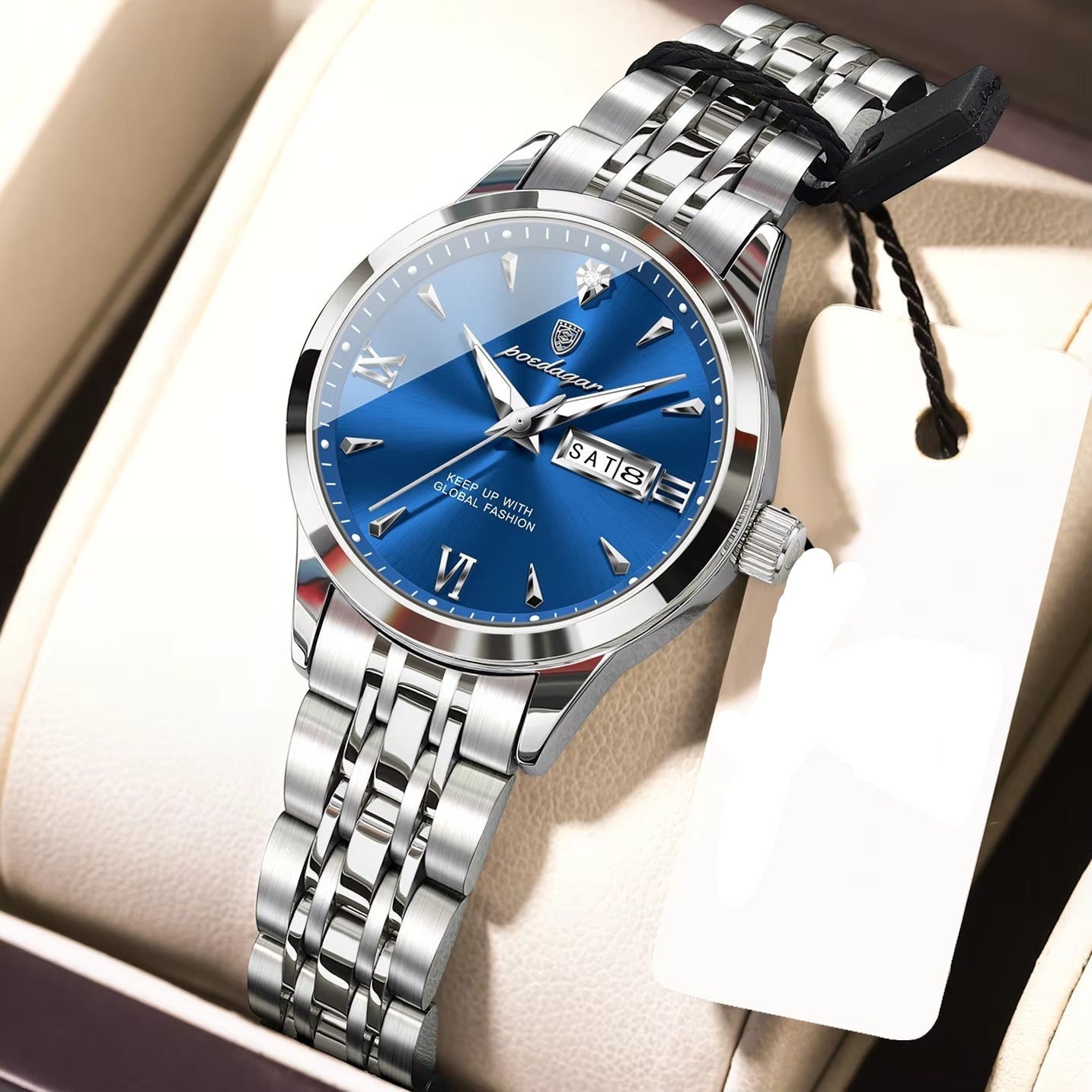 Elegante Edelstahl Armbanduhr "Visualizzazione di data e giorno no.3263“ - PITANI