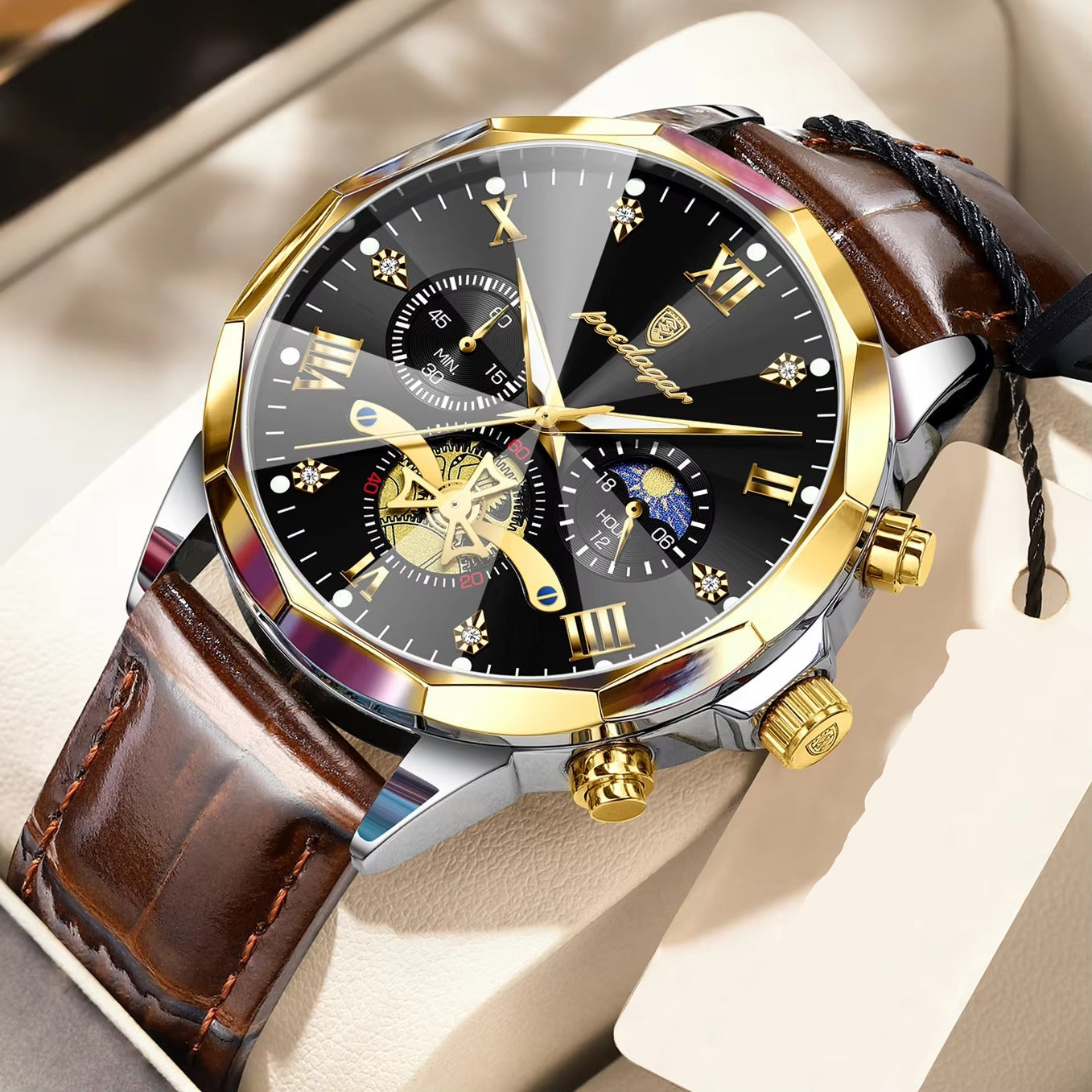 Edelstahl Leder Armbanduhr "Impermeabile Luminoso no.5277“ - PITANI