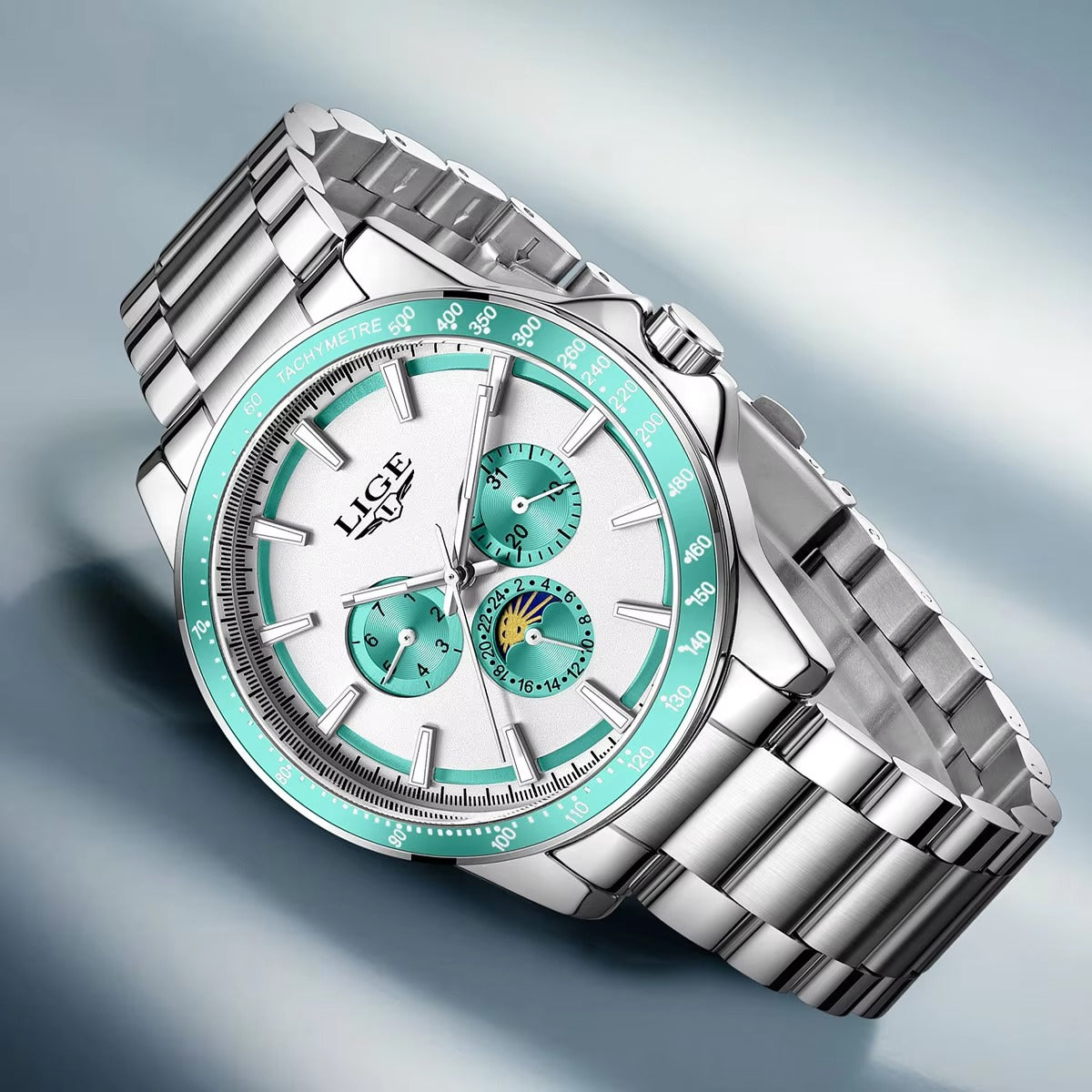 Zeitlos elegante Edelstahl Armbanduhr "Fase lunare no.5188" - PITANI