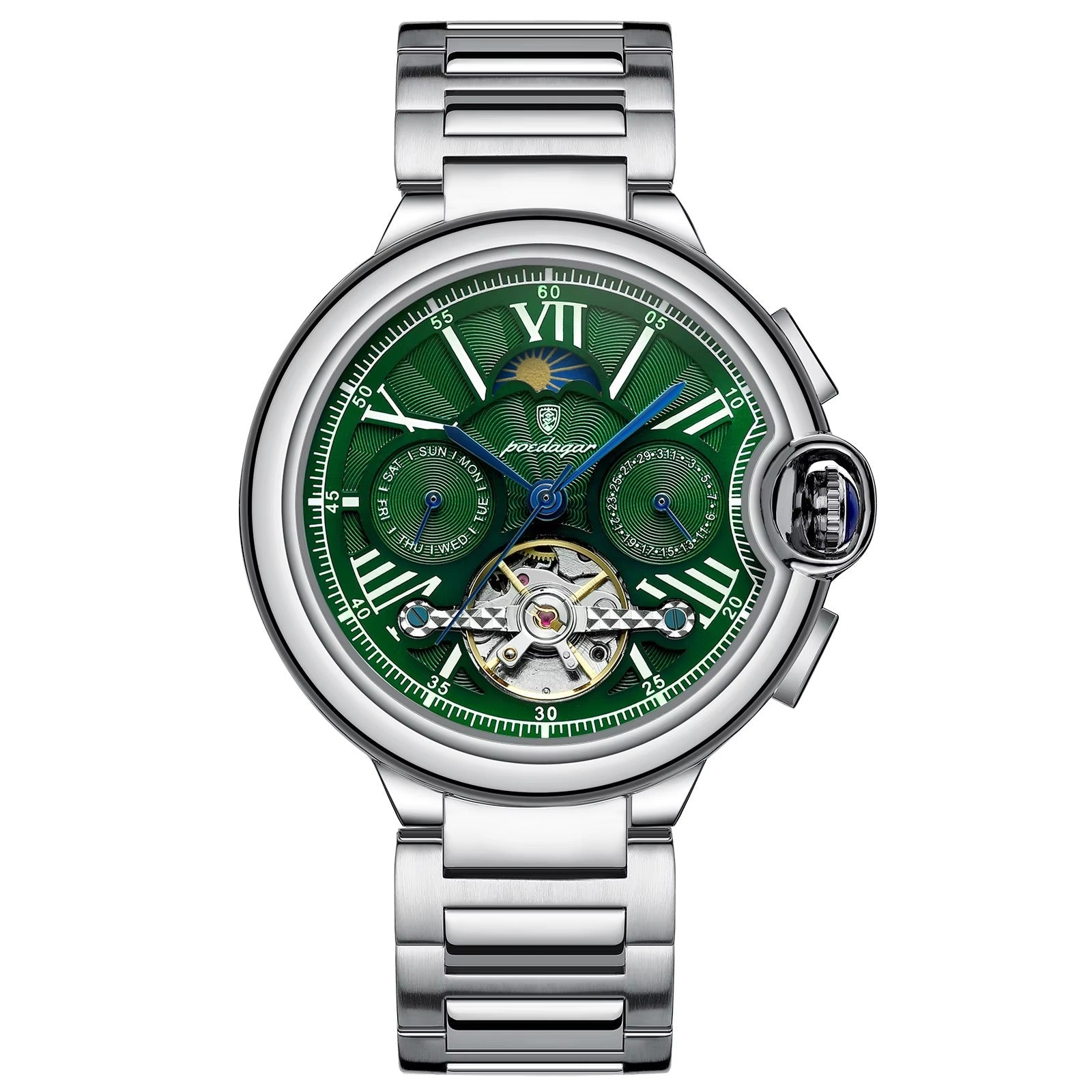 Automatik Edelstahl/Leder Armbanduhr "Meccanico Militare no.5214" - PITANI