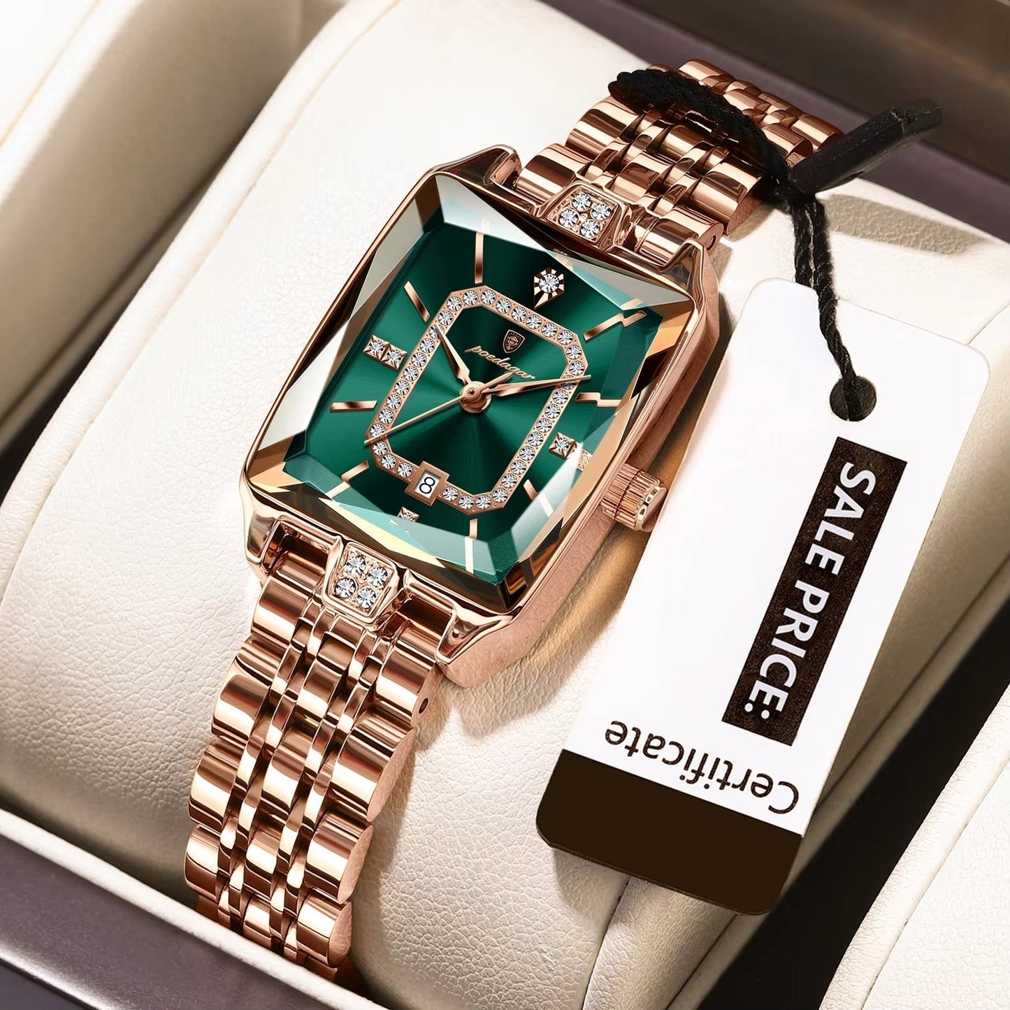 Edelstahl Armbanduhr mit Glitzerndem Ziffernblatt "Calendario impermeabile no.5173" - PITANI