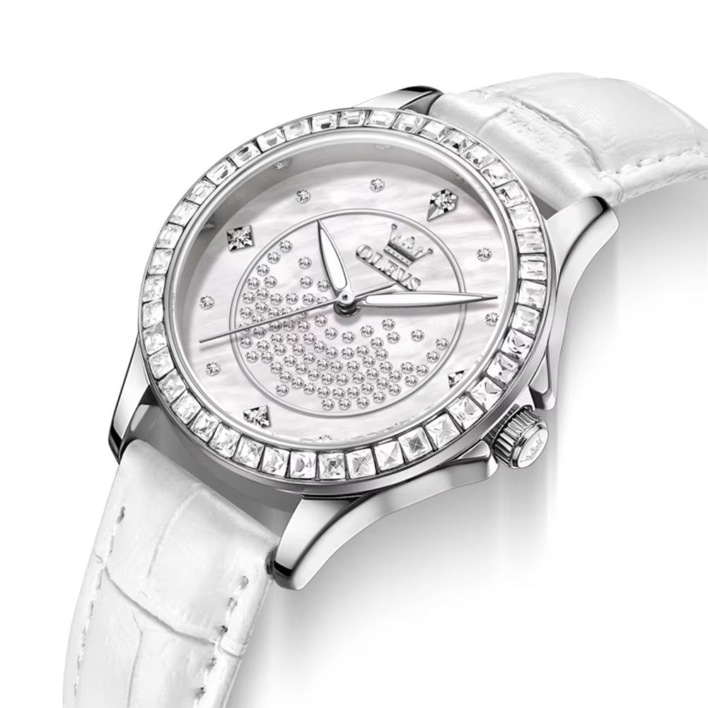 Edelstahl Glitzer Leder Armbanduhr "Cinturino in pelle alla moda no.3219" - PITANI