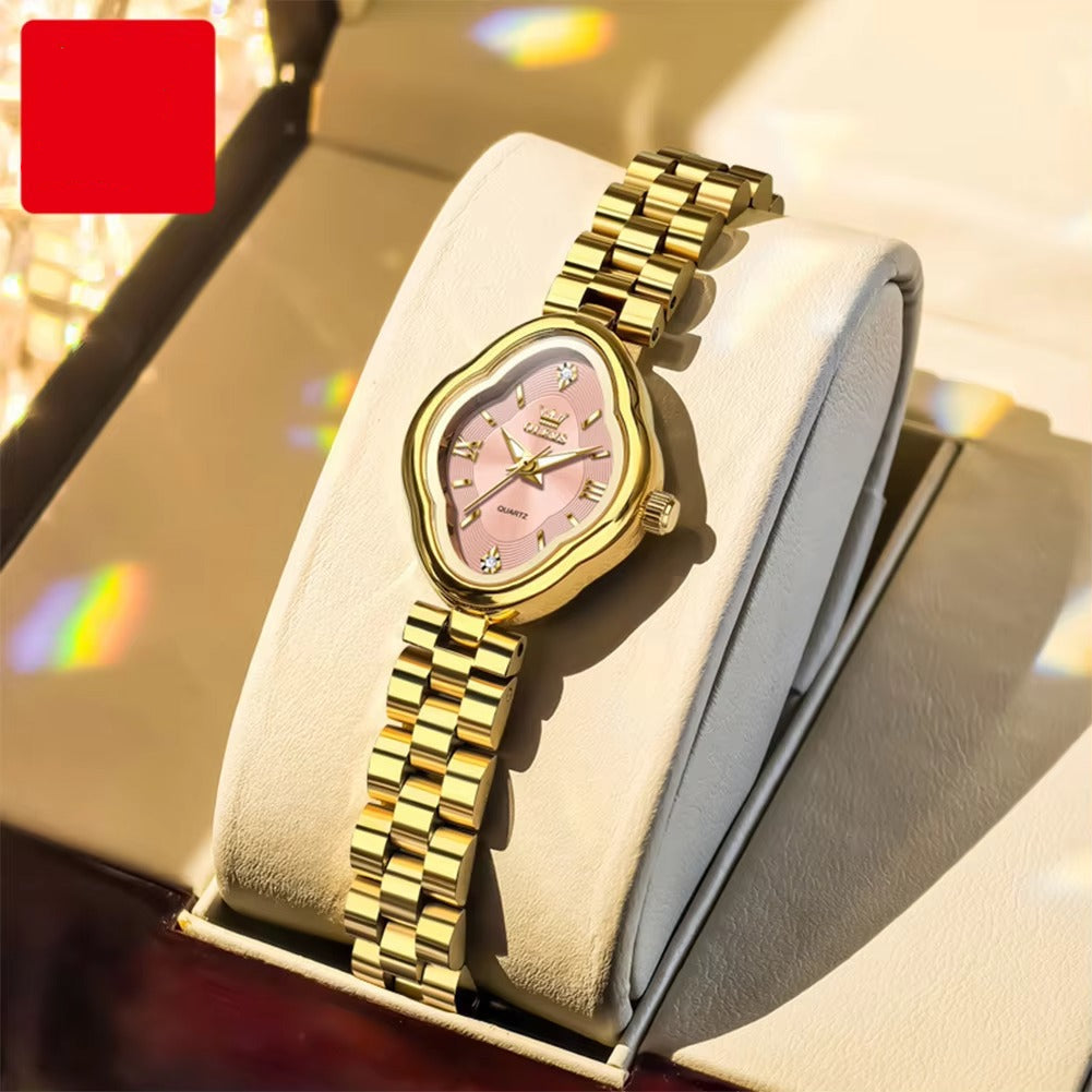 Sanft abgerundete polygonale Edelstahl Armbanduhr in Kissengehäuse Form "Acciaio solido no.3221" - PITANI