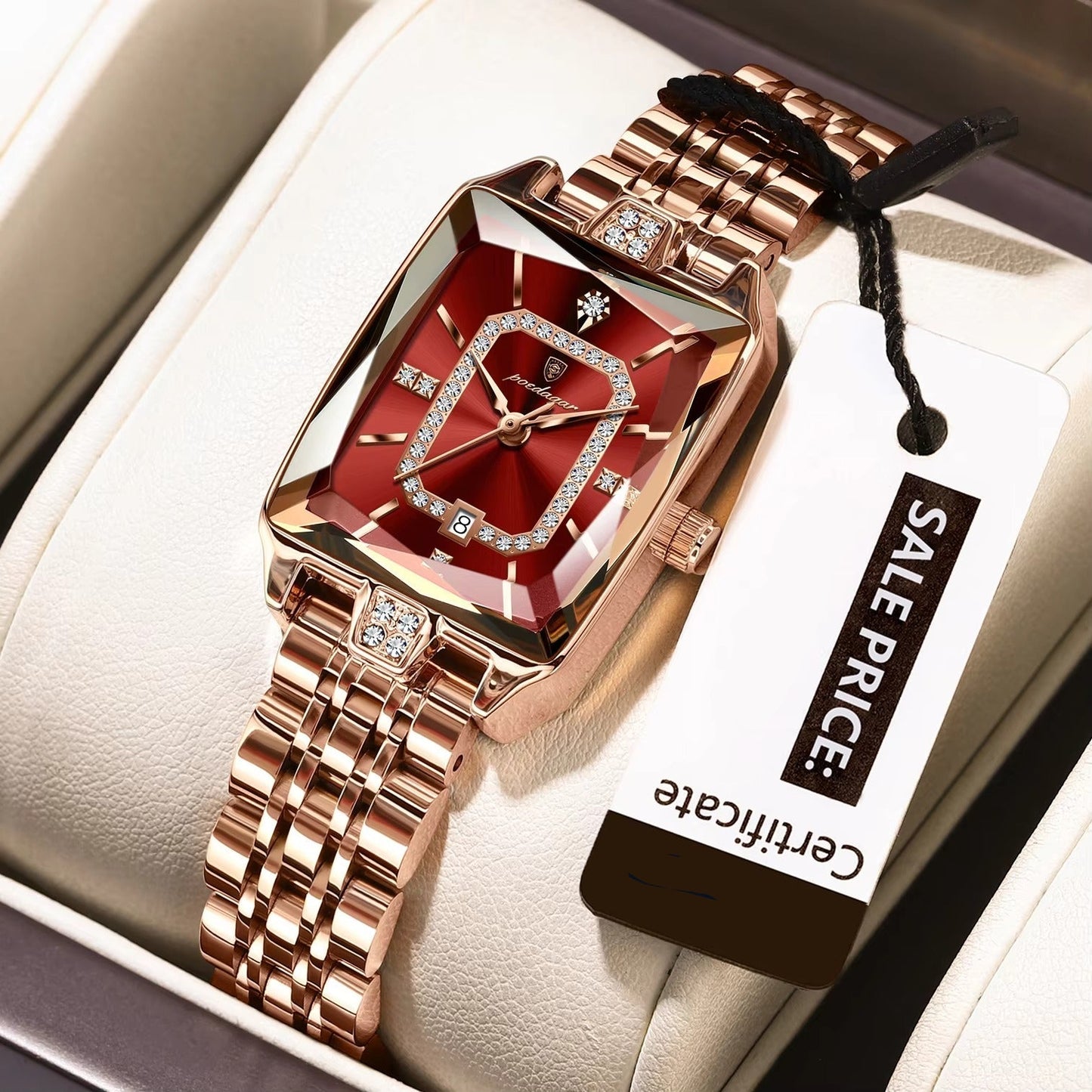 Edelstahl Armbanduhr mit Glitzerndem Ziffernblatt "Calendario impermeabile no.5173" - PITANI