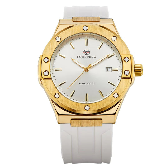 Achtkant-Automatik Armbanduhr mit Kautschukarmband "Orologio belle elegante no.5195" - PITANI