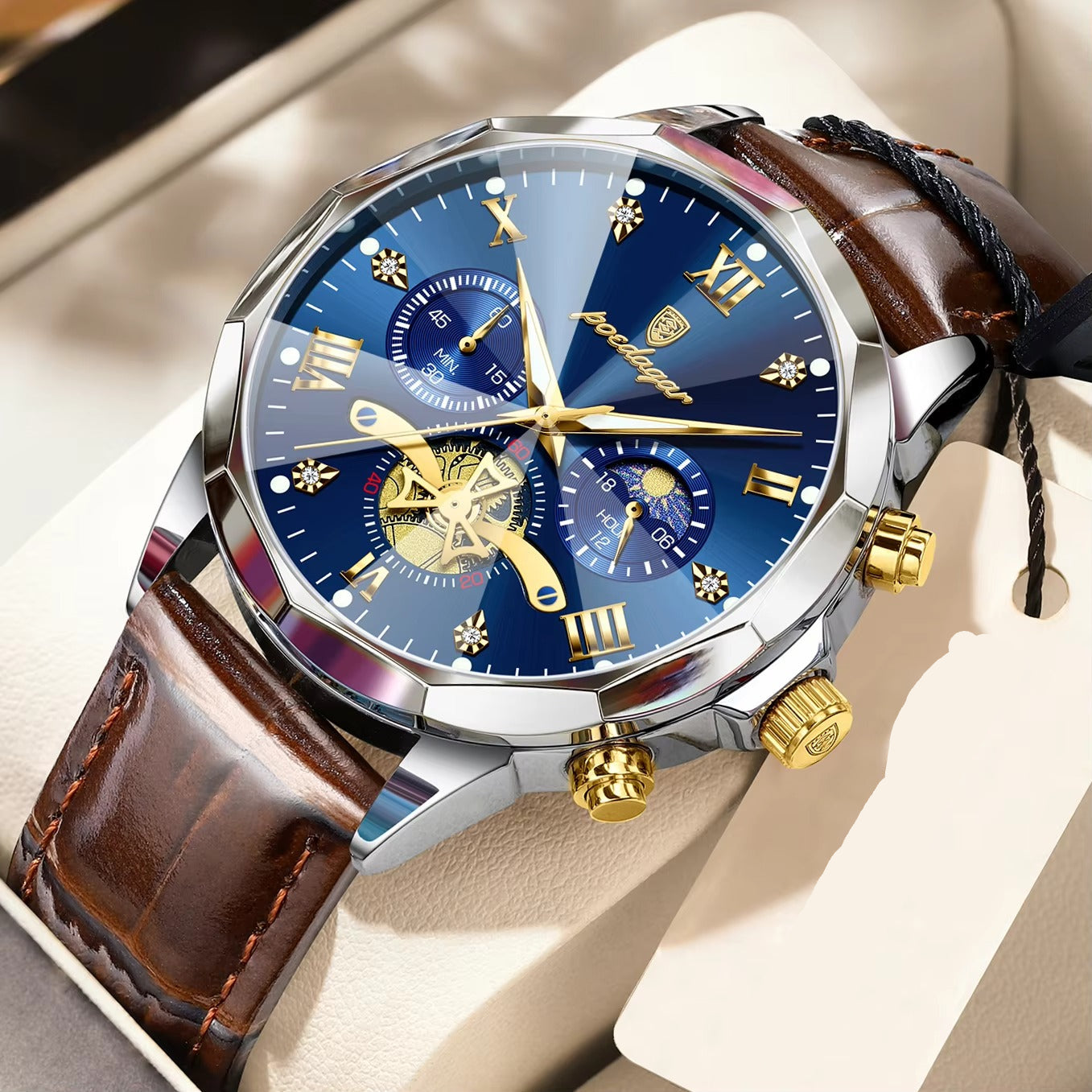 Edelstahl Leder Armbanduhr "Impermeabile Luminoso no.5277“ - PITANI