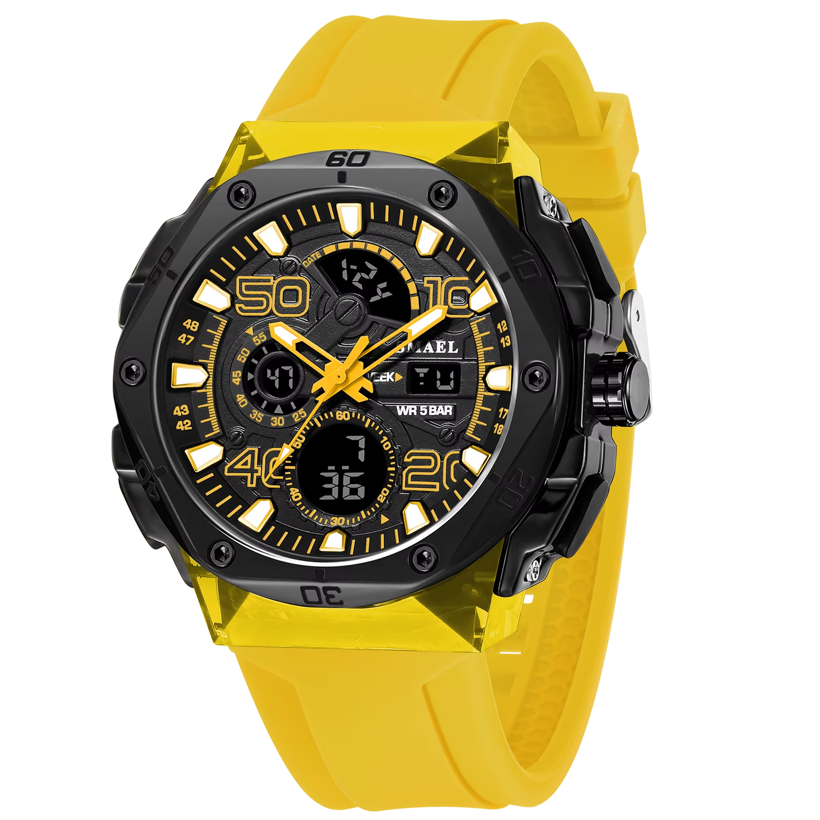 Silikon Armbanduhr in leuchtenden Farben mit digitaler Anzeige "Modalità d'affari no.5185" - PITANI