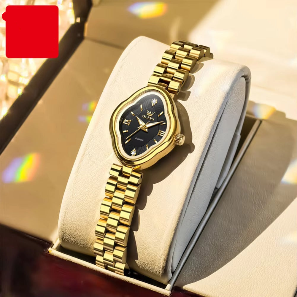 Sanft abgerundete polygonale Edelstahl Armbanduhr in Kissengehäuse Form "Acciaio solido no.3221" - PITANI