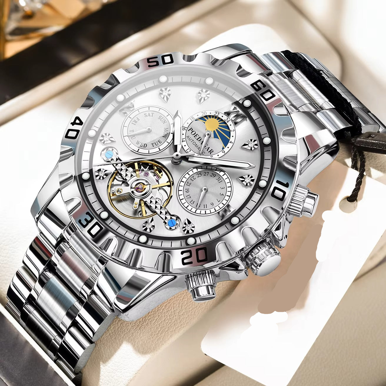 Edelstahl Automatik Armbanduhr "Data Settimana Meccanica no.5268“ - PITANI