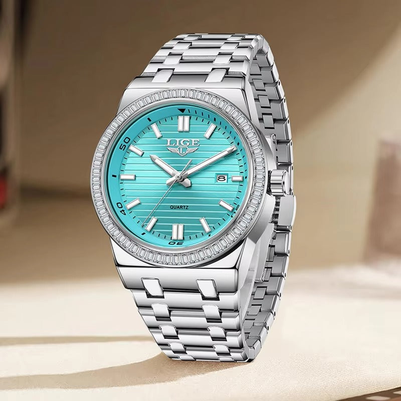 Elegante Edelstahl Armbanduhr mit Glitzer Lünette "Elegante no.3226“ - PITANI