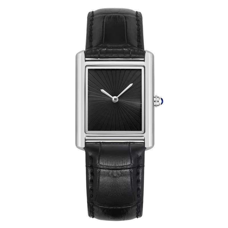 Schlichte Vintage Leder Armbanduhr "Quarzo impermeabile no.5265“
