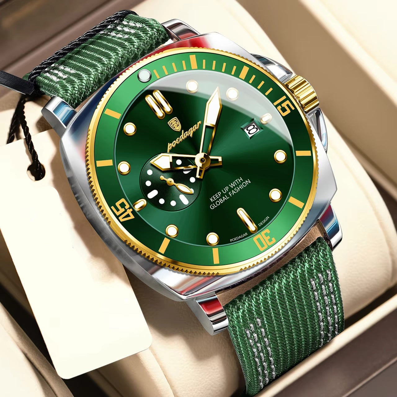 Elegante Nylon Leder Armbanduhr "Pelle di nylon no.5244“ - PITANI