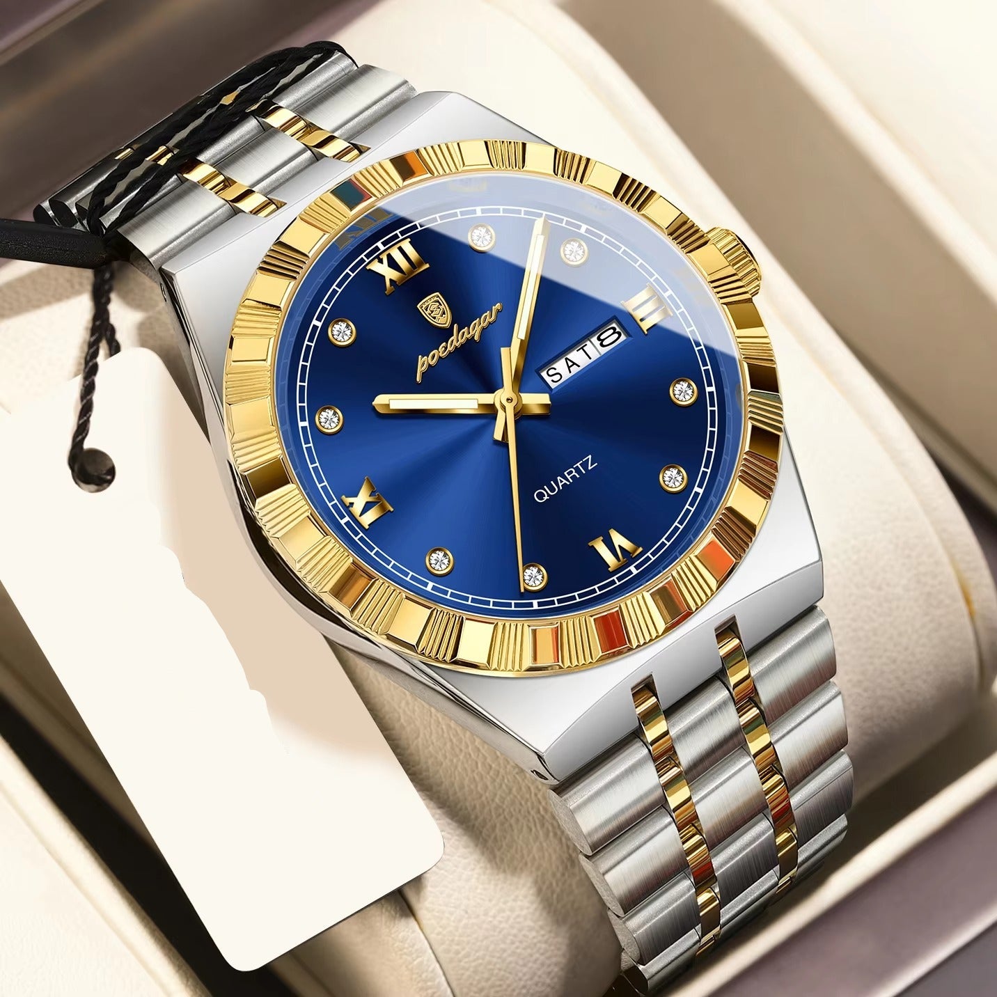 Edelstahl Armbanduhr mit eleganter Lünette "Luminoso impermeabile no.5199" - PITANI