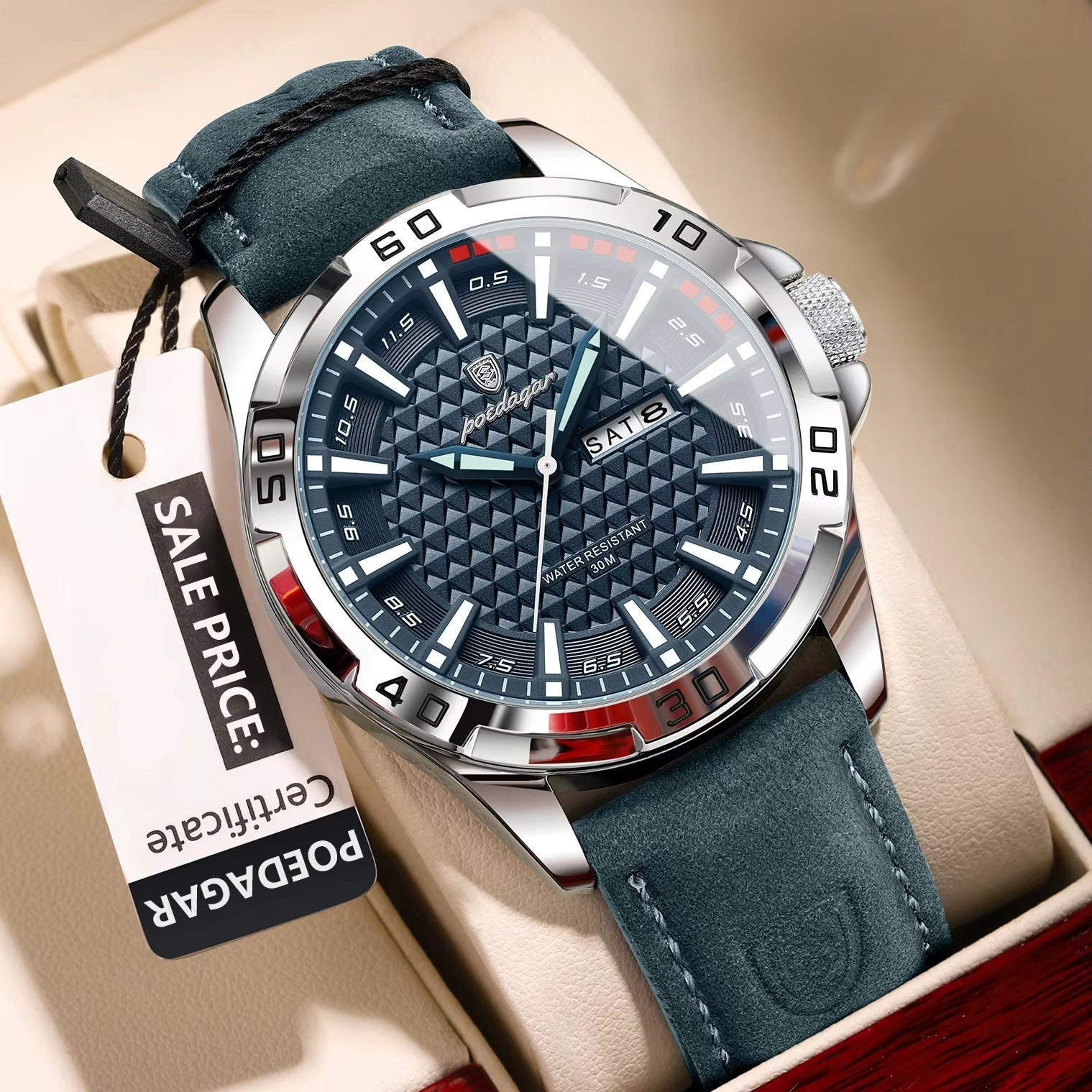 Leder Armbanduhr mit elegantem Ziffernblatt "Orologio Da Polso Da Uomo no.4161" - PITANI