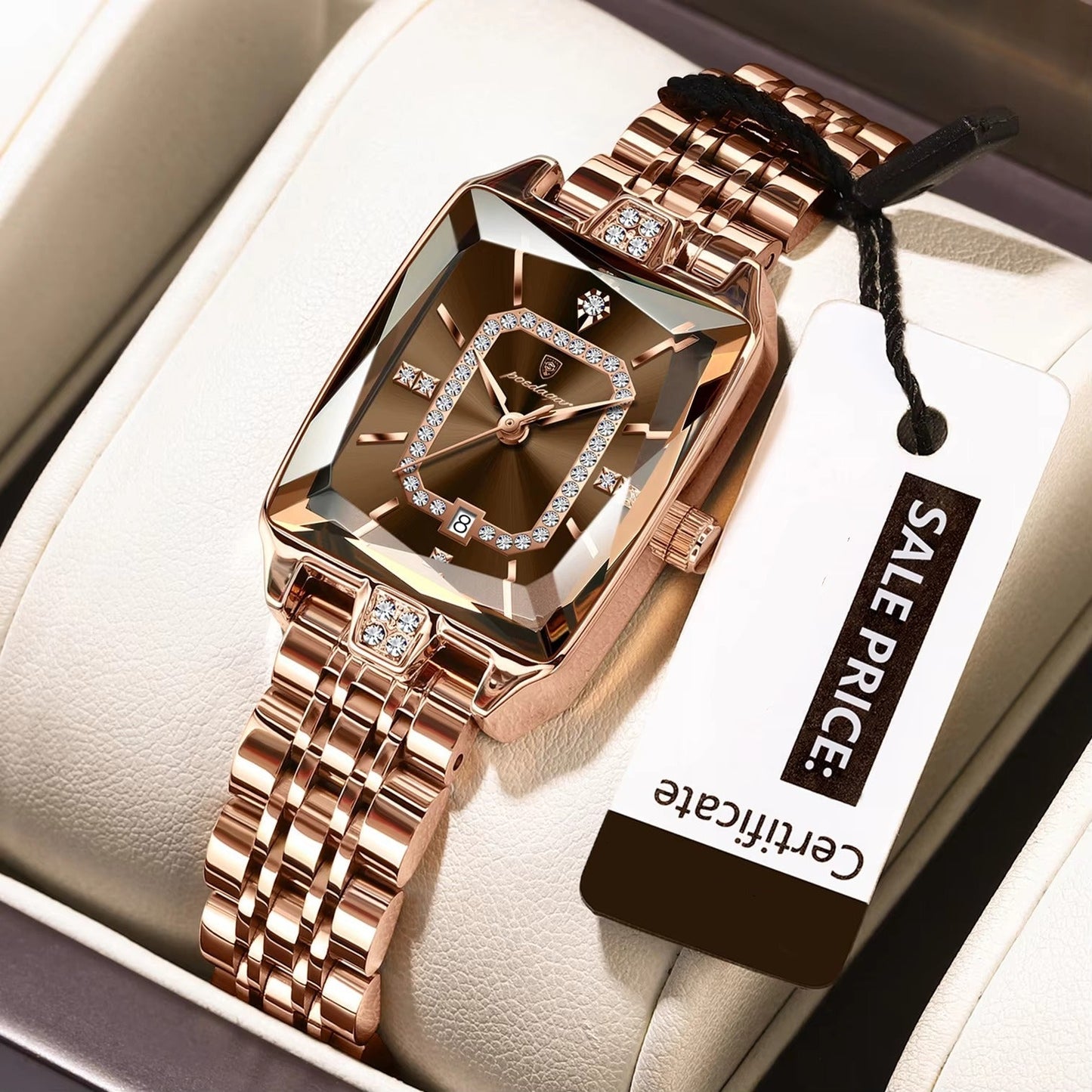 Edelstahl Armbanduhr mit Glitzerndem Ziffernblatt "Calendario impermeabile no.5173" - PITANI