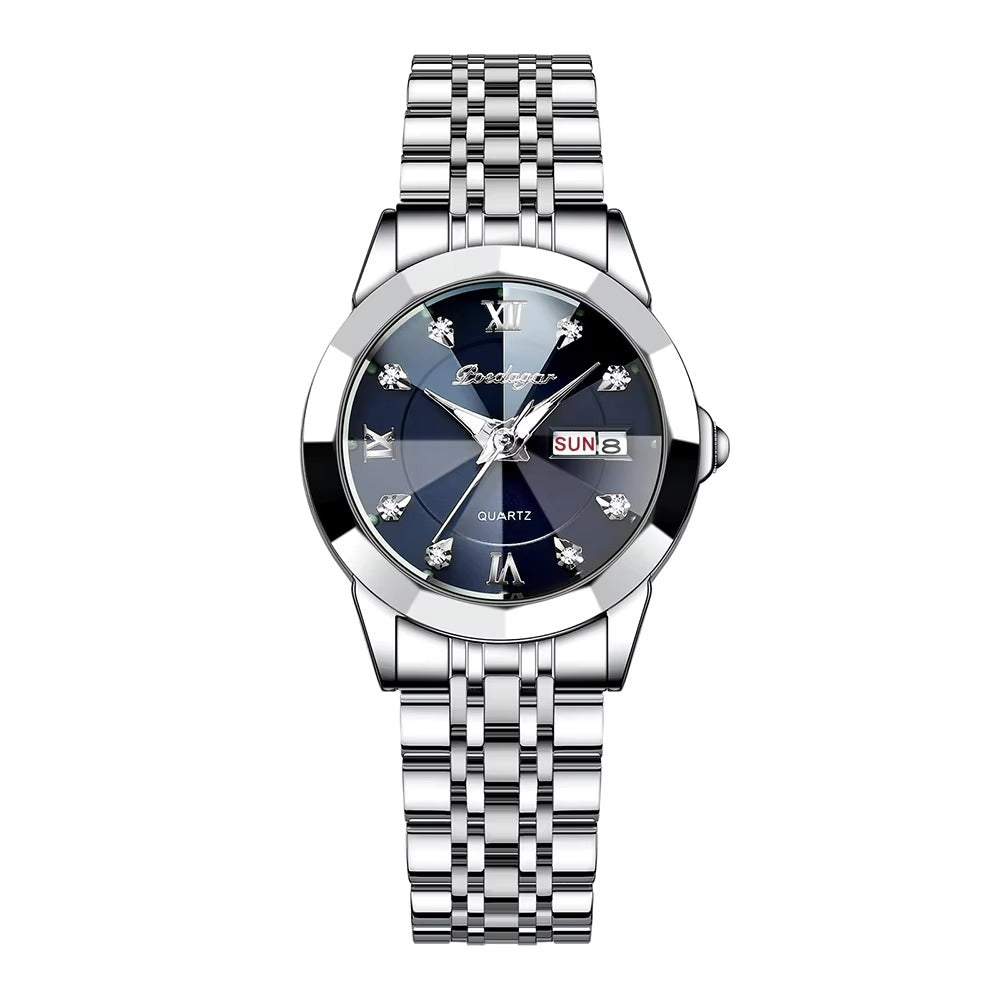 Elegante gestreifte Edelstahl Armbanduhr "impermeabile luminoso no.5171" - PITANI