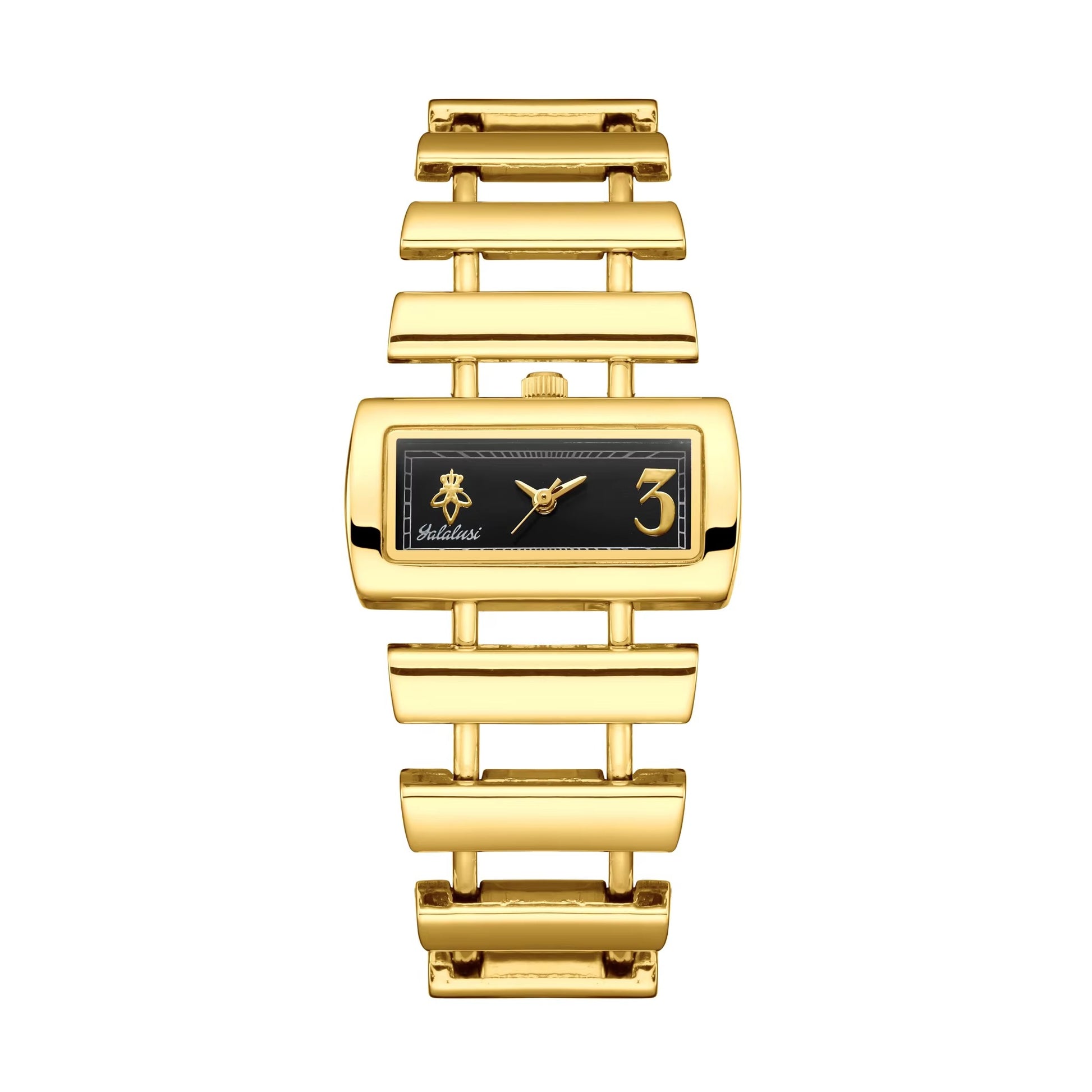 Rechteckige Edelstahl Armbanduhr mit gebogenem Gehäuse "Regolatore del braccialetto no.3204" - PITANI