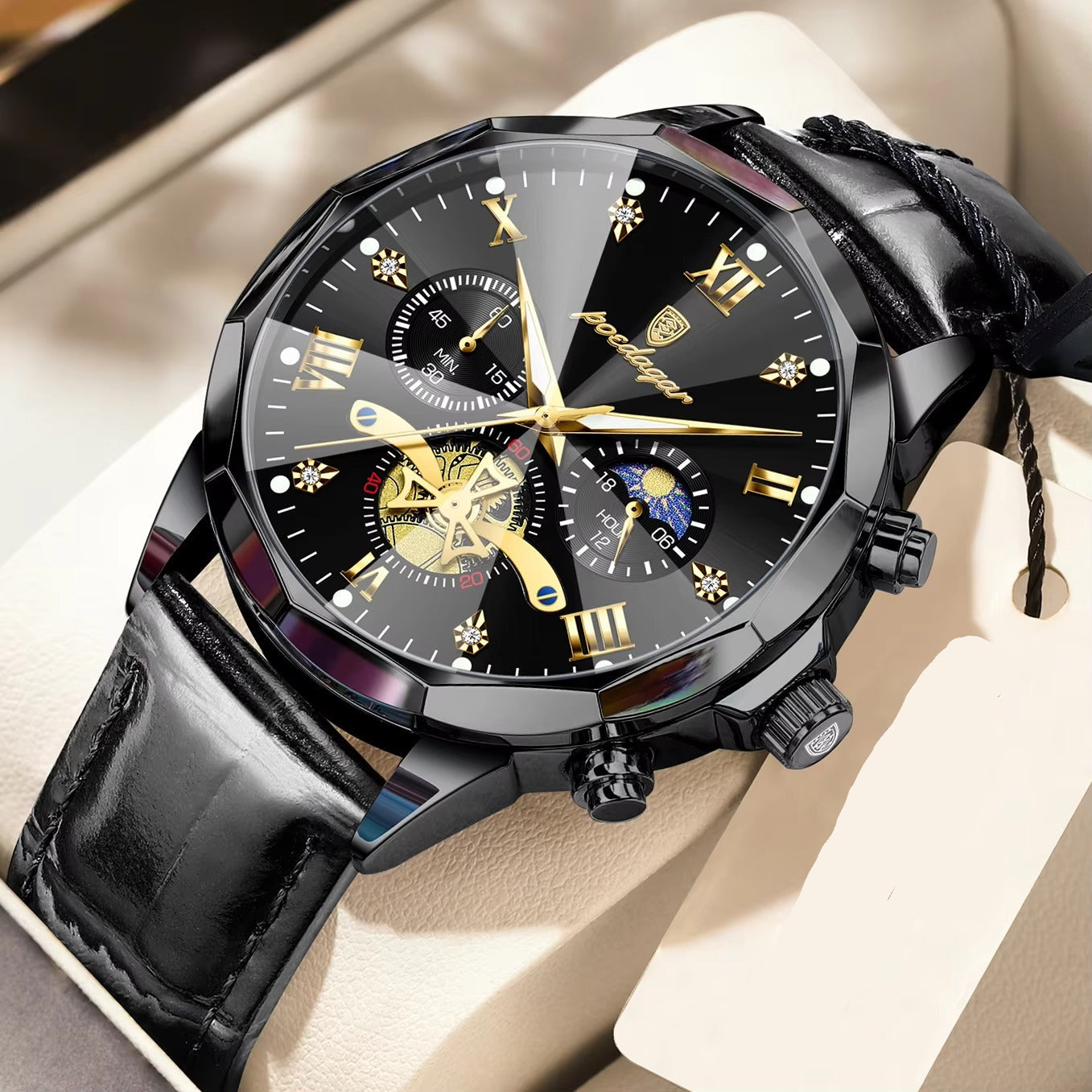 Edelstahl Leder Armbanduhr "Impermeabile Luminoso no.5277“ - PITANI
