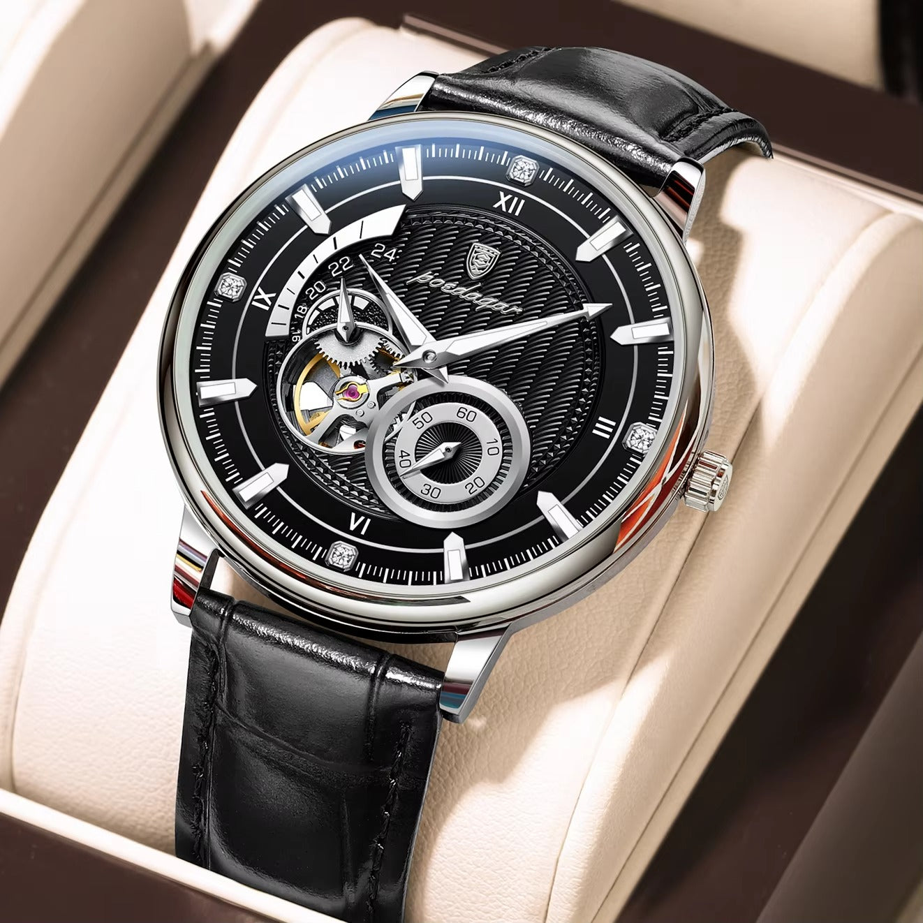 Leder Automatik Armbanduhr "Orologio da uomo luminoso impermeabile no.4177" - PITANI