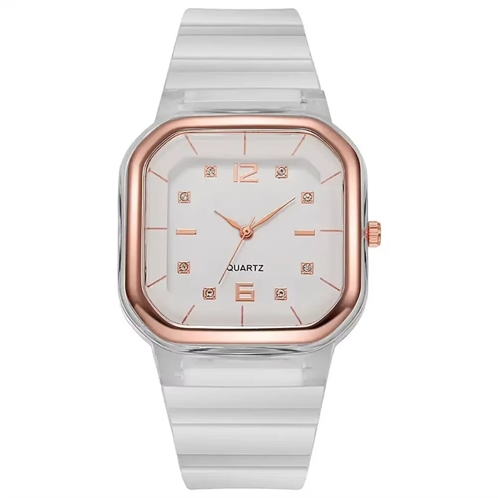 Trendige Quadratische Silikon Armbanduhr "Orologi da polso con strass no.5128" - PITANI