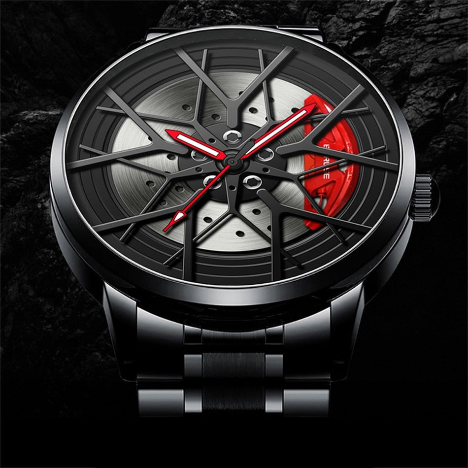 Männer Mode Heißer Verkauf Auto Felge Armbanduhr 360 Grad
