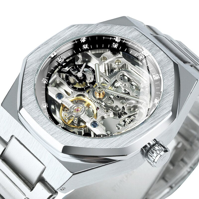 Edelstahl Automatik Armbanduhr "Diamante 3D" - PITANI